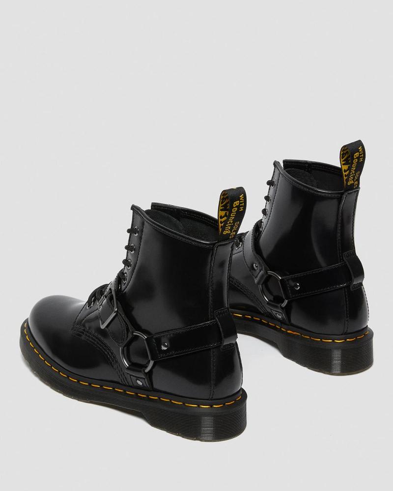 Dr Martens 1460 Harness Leren Veterlaarzen Heren Zwart | NL 294TCE